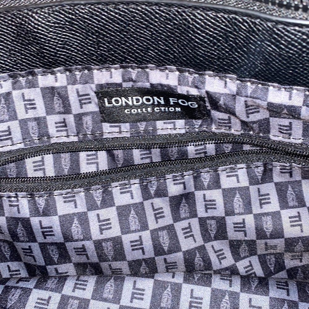 London fog black bag shoulder bag with ribbon multi pocket medium size - Picture 8 of 8